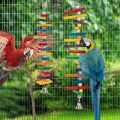 ZYMAL STORE 2 Pcs Bird Toys, Parrot  Toys with Multicolored Natural Wooden Blocks for Conures Parakeets Cockatiels Lovebirds African Grey Cockatoos Macaws and Amazon Parrots. 