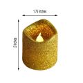 Glitter Led Candles Battery Operated 2 INCH Candle (GOLDEN) 2 PCS. 