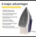 Orignal Silver Crest Ceramic Non Stick Soleplate Professional Liquid Commercial Electric Steam Iron for Clothes 400 Micro Steam Holes Cotton Wool Poly Silk Linen Nylon 2200 to 2600 Watts Portable Ironing Garment Steamer Water Capacity 250 Quick Heating. 