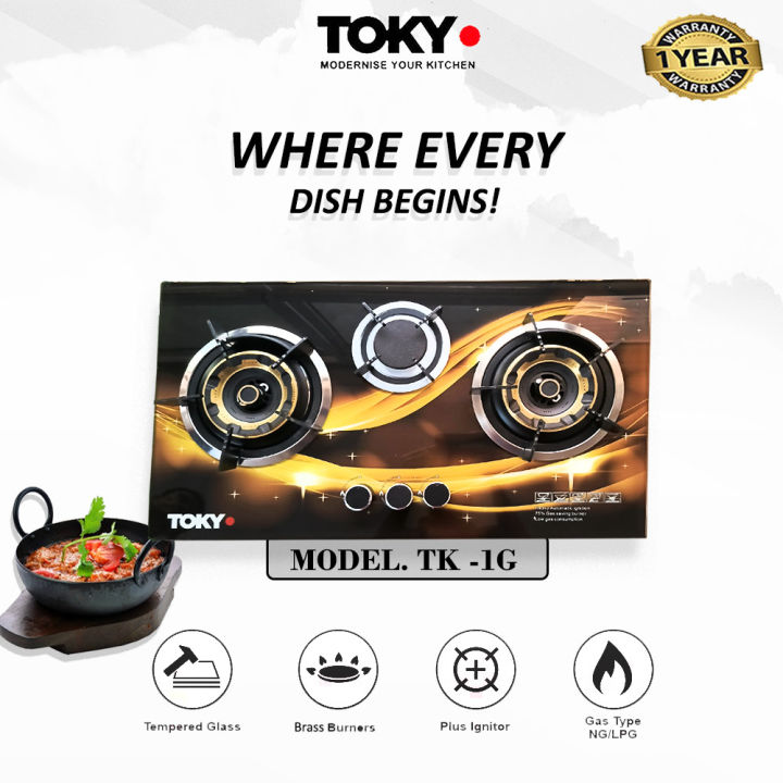 TOKYO%20TK-1G%20Gas%20Stove%20-%20Elegant%20Brass%20Burner%20with%20Tempered%20Glass%20-%20Automatic%20Ignition%20(BUILT-IN%20HOB)%20%20(NG%20OR%20LPG)%20-%201-Year%20Warranty%20-%20Image%202