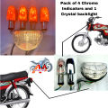 Back light white with Indicator white for 70 bikes Four Indicator and back light set (Chrome) for 70 Motorcycle. 