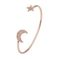 4Pcs Charm Fashion Bracelet Set Crystal Heart Star Moon Rhinestone Bangle Best Gifts For Girls. 