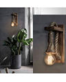 Wooden Hemp Rope Wall Lamp Light Fixture, Edison Lamp Sconce Hallway E27. 