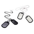 Men's Interesting Military Army Style 2 Dog Tags Chain Pendant Necklace. 
