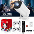 P30 Max Projector 4K HD 1080P Bluetooth Android 11 Proyector with 2 Wireless Game Controllers Built-in 3000 Games (Game with Controller Projector). 