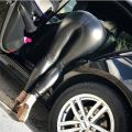 Black Summer PU Leather Pants Women High Waist Skinny Push Up Elastic Trousers Stretch Plus Size Leggings. 