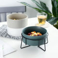 Nordic creative salad bowl instant noodle bowl soup bowl fruit dessert bowl tableware ceramic cat food bowl pet bowl dog food bowl. 