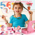 Kids Makeup Kit for Girls, Washable Real Makeup Set for Little Girls, Big Kit of Play Makeup for Girls Applies Like Real Makeup But Washes Off Easily Cute Carry Case for 4 5 6 7 8 9 Year Old. 