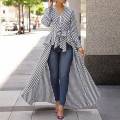 Womens Long Sleeve Irregular V-Neck Shirt Blouse High Low Tunic Tops Dress. 
