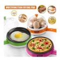 Frying Pan And Egg Boiler - 350W - Green. 