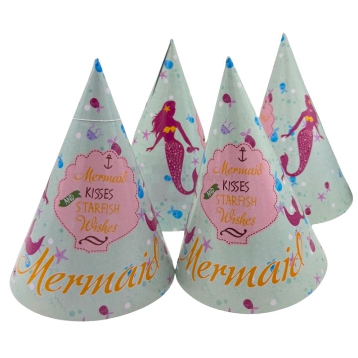 Mermaid Birthday Caps - Standard - Party Caps - Mermaid Themed Party ...
