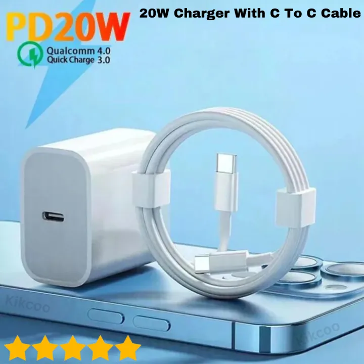20W USB C Fast Charger for iPad Pro 12.9/11 inch, iPad Air 5th/ 4th, ipad Mini 6, iPad 10th, iPhone 15/15 Pro Max/Plus, Google Pixel 7/7 Pro/ 6/6 Pro/6a/ 5/4, With USB C to C Charging CordSB C to C Charging Cable