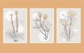 Bareeh- Set of 3, Abstract Artwork, decent flower design, Modern European painting, Wall Frames,  Home Decor, Office Decor, Wall Art Frames for living room/drawing room/ bedroom. 