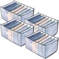 7 Grids Washable Wardrobe Clothes Organizer,Jeans Compartment Storage Box,Foldable Closet Drawer Organizer. 