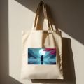 Anime Manga Eyes Tote Bag | Japanese Red & Black Graphic Canvas Shoulder Bag | Unique & Stylish for Otaku & Anime Fans. 