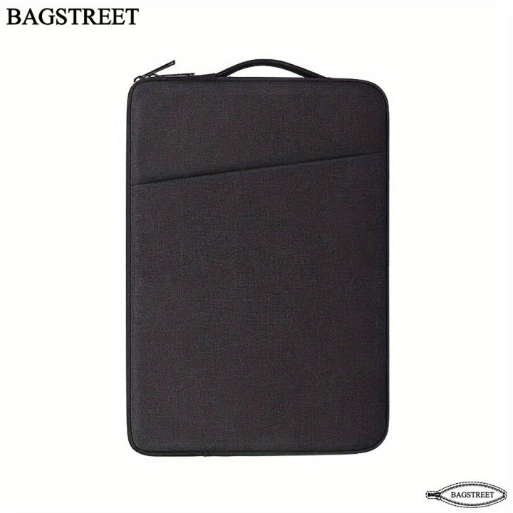 BAGSTREET%20Laptop%20Sleeve%2013.3"%20-%2014"%20-%2015.6"%20Inches%20with%20Handle,%20Shock%20Proof,%20Water%20Proof%20Compatible%20with%20MacBook%20Air/Pro%2013.3-14-15.6%20Inch,%20Notebook%20Computer%20Polyester%20Protective%20Sleeve%20Case%20Carrying%20Bag%20with%20Accessory%20Pockets%20-%20Black%20-%20Image%202