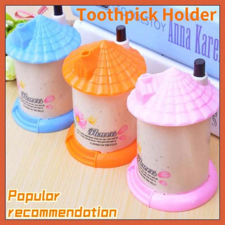 Cute Automatic Toothpick Holder Creative House Shaped Toothpick Box Small Portable Storage Box for Toothpick Table Decoration