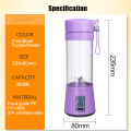 6 Blades Portable Juicer Blender USB Rechargeable - Mini Electric Smoothie Maker & Personal Fruit Mixer Machine | 380ml Travel Friendly Juicer Bottle | High Speed Food Grade Blender. 