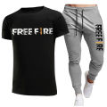 Free fire printed Summer Tracksuit with New Luxury Design (T-Shirt + Trouser). 