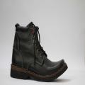 Black Leather Shoes - High Ankle . 