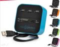 Multi USB Hub 3 Ports + Card Reader 2.0 Hub Combo High Speed USB Splitter All In One USB Adapter For SD/TF/MMC/M2/MS/MS. 