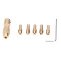 7Pc/Set Small Electric Drill Collet Brass 4 Jaw Micro Drills Chuck Set 0.5-3.0mm. 
