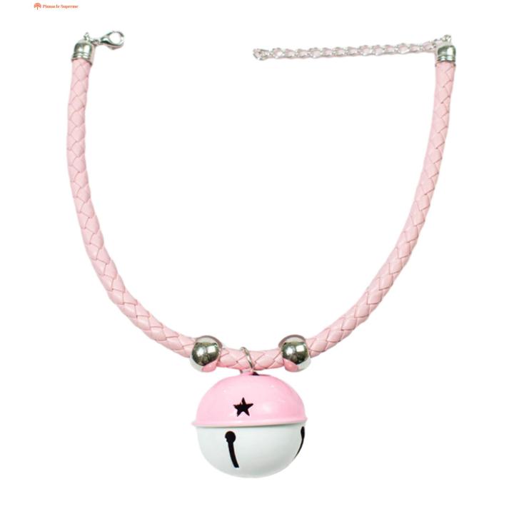 Bell Decoration Pet Collar Stylish Adjustable Pet Collar with Bell Decoration Trendy Cat Dog Neck Strap for Cat Necklace