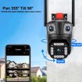 12MP 4x4x4Dual Lens Ultra HD IP Camera WIFI Outdoor Dual Screen Webcam Smartphone 4K Waterproof PTZ CCTV Camera Security Protection V380. 
