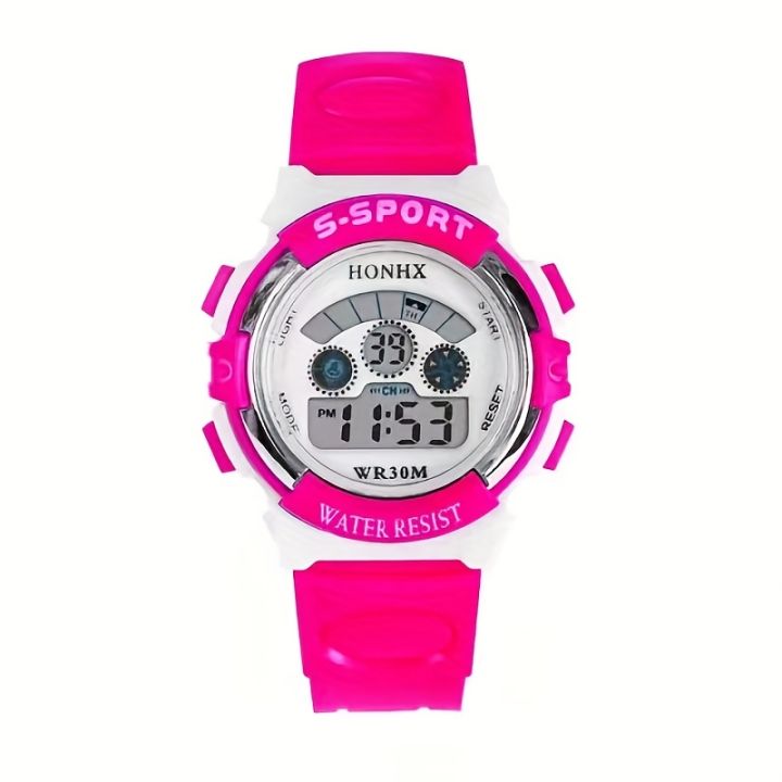 Luminous Sports Electronic Watch For Outdoor WR Multi Function Silicone Alarm Wrist Watch For Women Girls Boys Kids