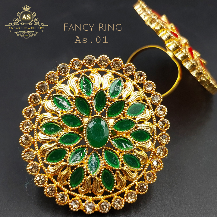 Fancy Rings for Women & Girls - Green Color | Daraz.pk