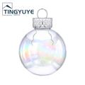 Small Santa Figurines Ornament Hooded Transparent Plastic Christmas Ball with Lanyard Festive Xmas Ornament for Party Home Decor Christmas Ball Ornament. 