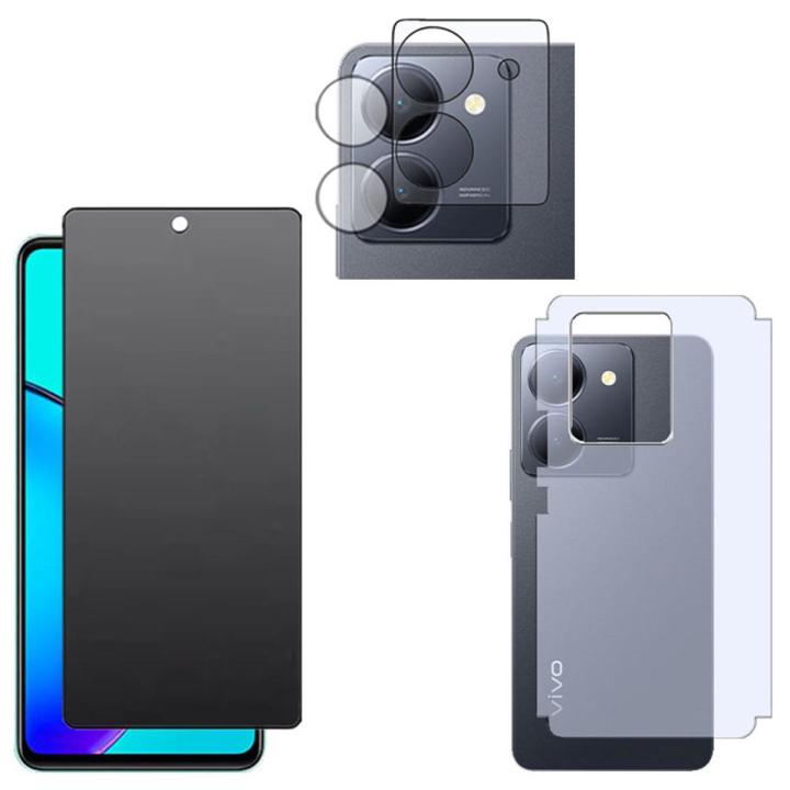 vivo Y36 Ceramic Matte Glass Protector NO Black Border) Un-Breakable  Anti-shock Anti-Finger Tempered Plastic Screen Protector Back Matte  Protector