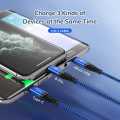 TOPK Fast Charging Cable 3 in 1 Nylon Braided Micro USB An24 1.2mtr. 