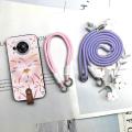 Diagonal Fashion Design Phone Case For Sharp Aquos R7/SH-52C Back Cover Full wrap Silicone Necklace Graffiti Lanyard TPU. 