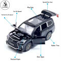 Lexus Land Cruiser Prado - New Special Luxury Edition Children's Alloy Sports Model Die-Cast Metal Toy Car - High Premium Quality with Lights & Music Sound Feature - Front Doors, Hood & Boot Openable - Size Approx. 5-Inches - White. 