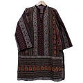 Multicolour Sindhi Designed Khaddar Shirt Covered Fully From Front With Beads And Golden Wire For Ladies And Girls. 