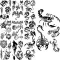 【HOT】 Black Scorpion Temporary Tattoos For Adults Men Realistic Dragon Wolf Tiger Thorns Fake Tattoo Sticker Hand Leg Tatoos Creative. 