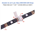 5050 4Pin LED Strip Connector Kit with  6.6ft RGB Extension Cable, Strip to RGB Controller Jumper, LED Strip to Strip Jumper, L Shape Connectors, Gapless Connector. 