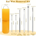 Ear Wax Remover Kit I 6 Pcs Ear Wax Cleaning Kit I Hygiene Ear Wax Remover Kit I Stainless Steel Ear Wax Removal I High Quality Ear Tool Kit I Reusable Ear Tools I Safe Ear Tools Set I Professional Ear Wax Cleaner I Ear Wax Removal Kit for Kids & Adult. 