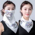 Lightweight Outdoor Riding Handkerchief Protective Silk Face Mask Scarf Mouth Mask Neck Protection. 