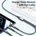 3 In1 5A Super Fast Charging USB Cable For iPhone 14 13 12 11 Charging Cable USB TypeC Cable For Huawei/Honor Xiaomi Samsung. 