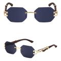 Octagon Sunglasses Fashion Luxury Brand Designer Frameless Sun Glasses Shades UV400 Rimless Eyewear for Women Men. 