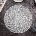 1PCS Round Placemats Restaurant Hollow PVC Decoration Meal Mat Anti-Hot Dining Table Line Mat Steak Plate Pad Silver. 
