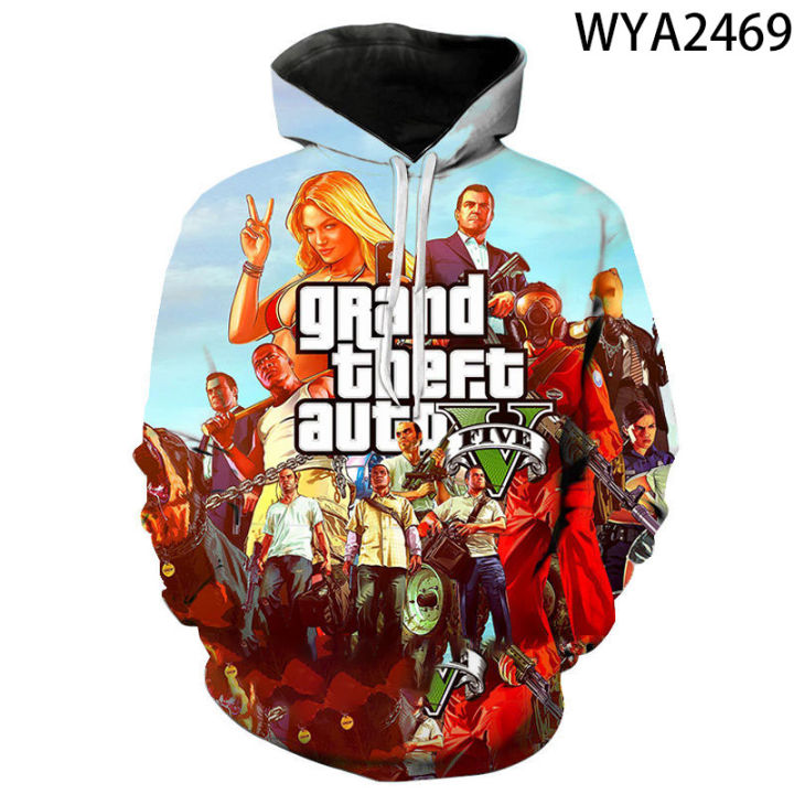 3D Printed Spring And Fall Sweatshirts Grand Auto 4 Men Women Children Hoodies Pullover Boy Girl Kids Streetwear Tops