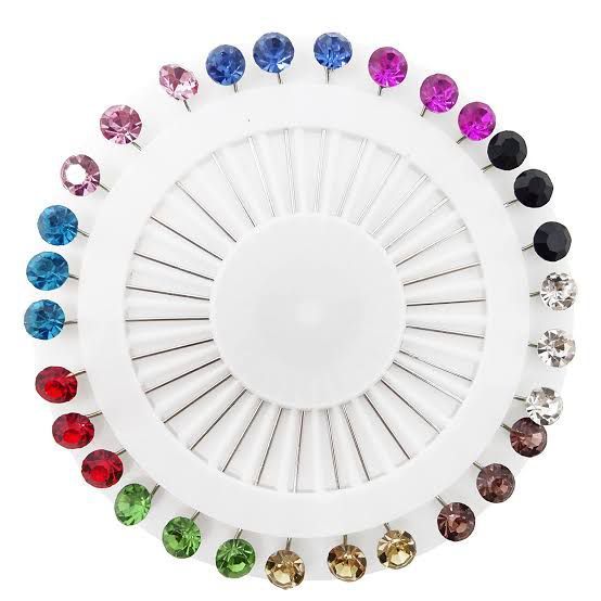 Multi Color Pearl Hijab-Scarf-Burka-Stoler Pins Pack Of 15Pc & 30Pc