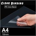 Binding Sheets, Binding Sheets for Books, 100 Pcs Binding Sheet, A4 Clear & Blue Binding Cover Sheets, Xray Sheet, 18mm PVC Cover Sheets, Transparent Binding Sheets. 