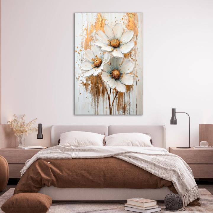Abstract Flower Canvas Wall Art Large Floral Painting Print Modern ...