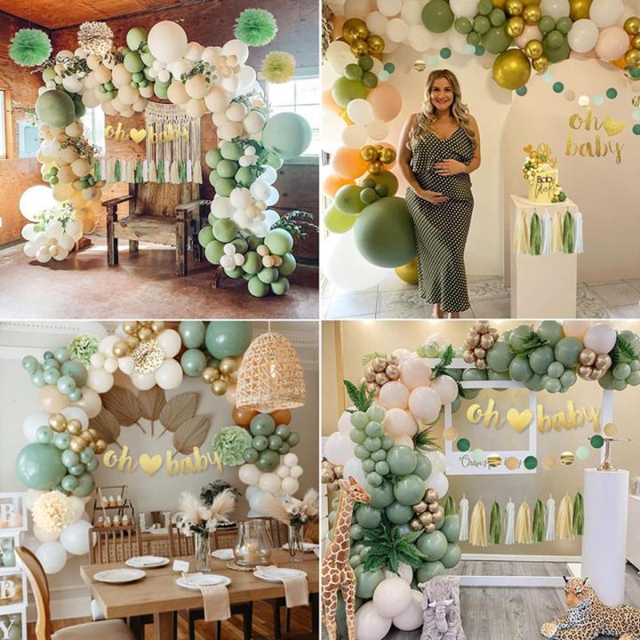 Baby Party Decoration Boy Girl, Green Gold Baby Shower Decoration