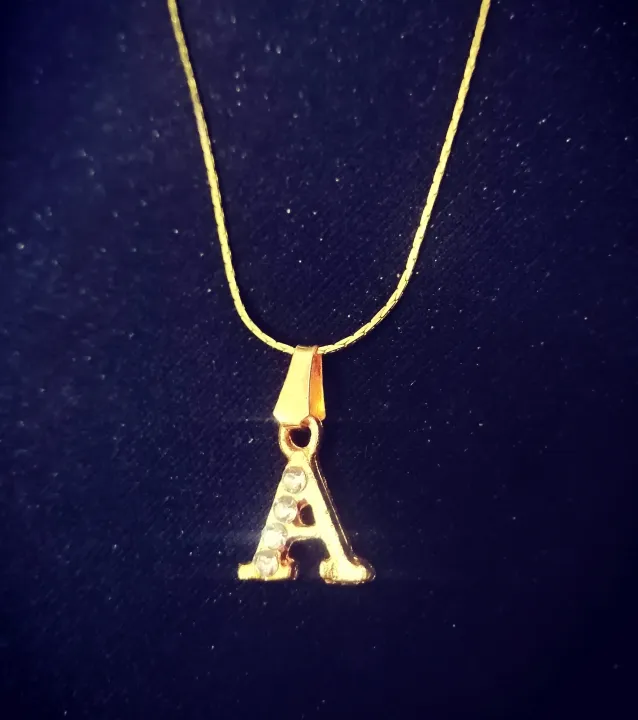Golden%20Stainless%20%20a%20%20Alphabet%20Locket%20with%20Chain%20For%20Girls%20&%20Boyes%20-%20Image%202