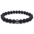 CLASSIC Vintage wholesale mens bracelets Frosted stone men bracelet stone/black bead bracelet. 